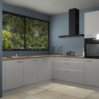 Zijdegrijze hoogglans keuken IJsland 31408