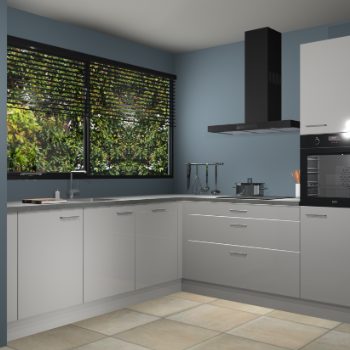 Zijdegrijze hoogglans keuken IJsland 31417