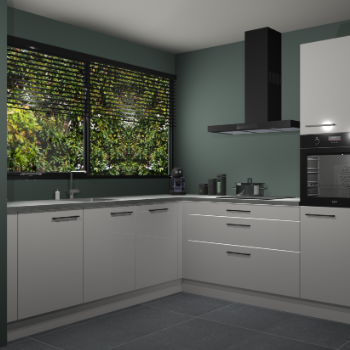 Zijdegrijze hoogglans keuken IJsland 31419