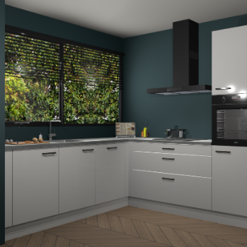 Zijdegrijze hoogglans keuken IJsland 31420