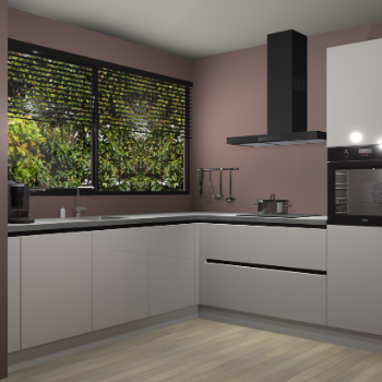 Zijdegrijze hoogglans greeploze keuken IJsland 31421