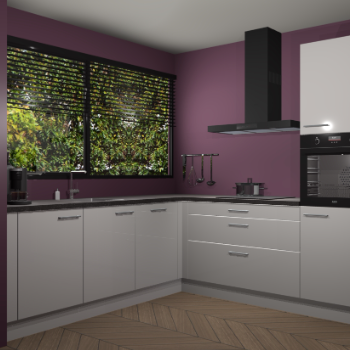 Zijdegrijze hoogglans keuken IJsland 31422