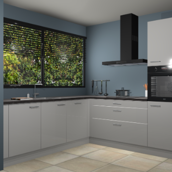 Zijdegrijze hoogglans keuken IJsland 31423