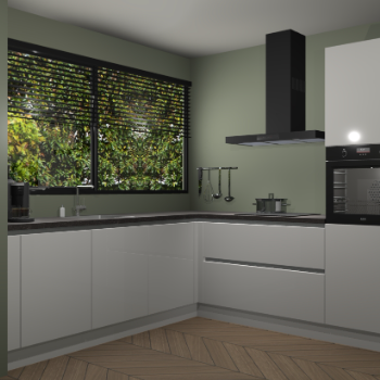 Zijdegrijze hoogglans greeploze keuken IJsland 31424