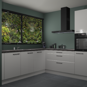 Zijdegrijze hoogglans keuken IJsland 31425