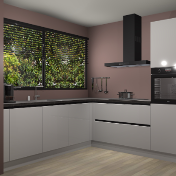 Zijdegrijze hoogglans greeploze keuken IJsland 31427