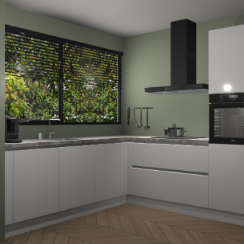 Zijdegrijze hoogglans greeploze keuken IJsland 31430