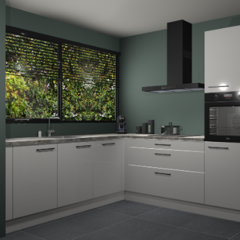 Zijdegrijze hoogglans keuken IJsland 31431