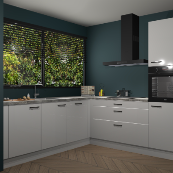 Zijdegrijze hoogglans keuken IJsland 31433