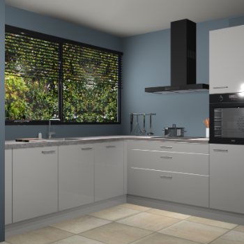 Zijdegrijze hoogglans keuken IJsland 31436