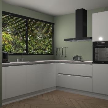 Zijdegrijze hoogglans greeploze keuken IJsland 31437