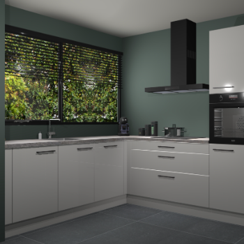 Zijdegrijze hoogglans keuken IJsland 31438