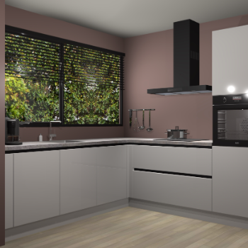 Zijdegrijze hoogglans greeploze keuken IJsland 31440