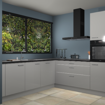 Zijdegrijze hoogglans keuken IJsland 31442