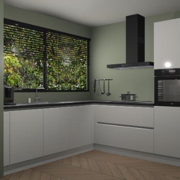 Zijdegrijze hoogglans greeploze keuken IJsland 31443