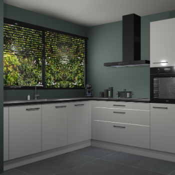 Zijdegrijze hoogglans keuken IJsland 31444