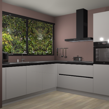 Zijdegrijze hoogglans greeploze keuken IJsland 31446