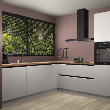 Zijdegrijze greeploze keuken IJsland 31536