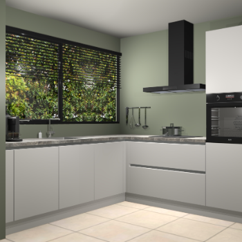 Zijdegrijze greeploze keuken IJsland 31551