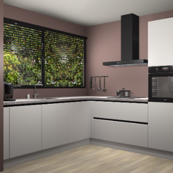 Zijdegrijze greeploze keuken IJsland 31560