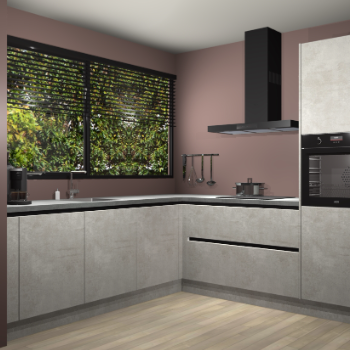 Beton opaal greeploze keuken IJsland 31816