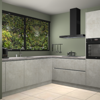 Beton opaal greeploze keuken IJsland 31831