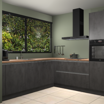 Beton antraciet greeploze keuken IJsland 31883