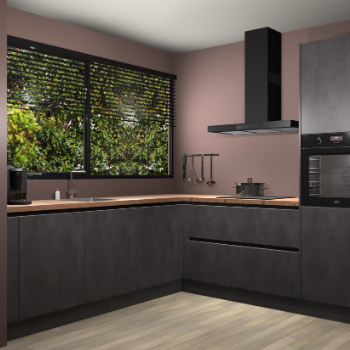 Beton antraciet greeploze keuken IJsland 31886