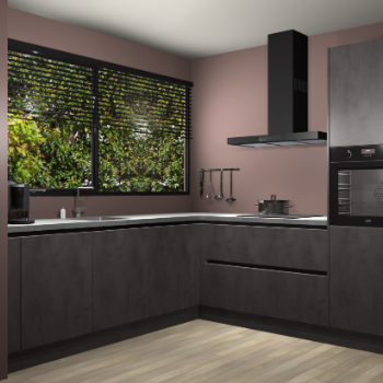 Beton antraciet greeploze keuken IJsland 31892