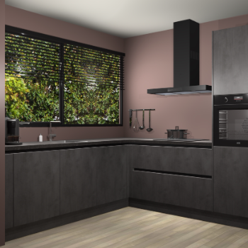 Beton antraciet greeploze keuken IJsland 31898