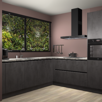 Beton antraciet greeploze keuken IJsland 31904