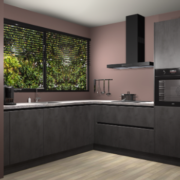 Beton antraciet greeploze keuken IJsland 31910