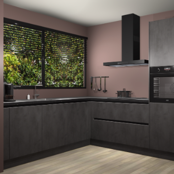 Beton antraciet greeploze keuken IJsland 31916