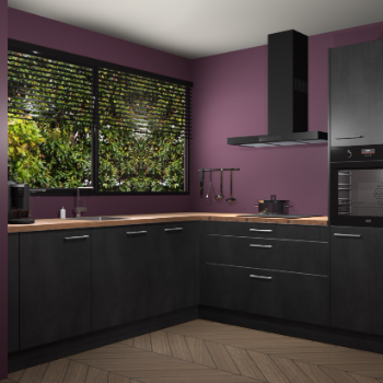 Beton zwarte keuken IJsland 31917