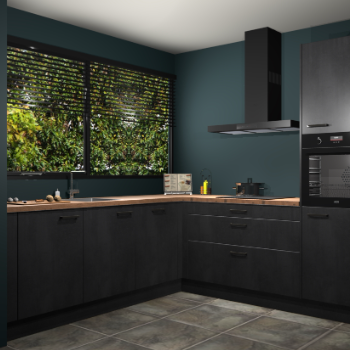 Beton zwarte keuken IJsland 31921