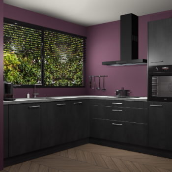 Beton zwarte keuken IJsland 31923