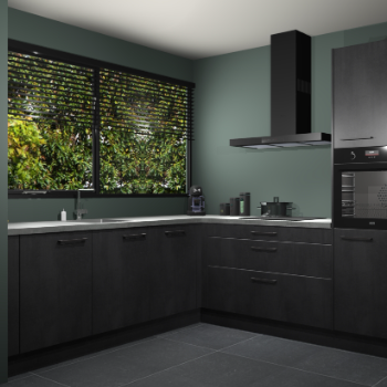 Beton zwarte keuken IJsland 31926