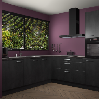 Beton zwarte keuken IJsland 31929