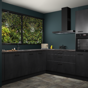 Beton zwarte keuken IJsland 31933