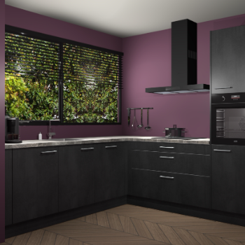 Beton zwarte keuken IJsland 31935