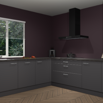 Onyxgrijze keuken Letland 32041