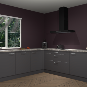 Onyxgrijze keuken Letland 32047