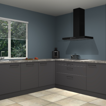 Onyxgrijze keuken Letland 32049