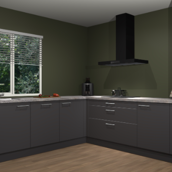 Onyxgrijze keuken Letland 32052