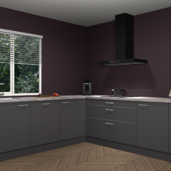 Onyxgrijze keuken Letland 32053