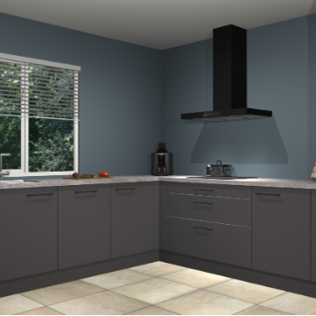 Onyxgrijze keuken Letland 32055