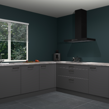 Onyxgrijze keuken Letland 32056