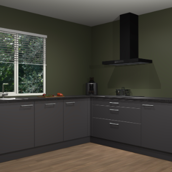 Onyxgrijze keuken Letland 32058