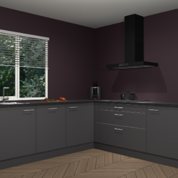 Onyxgrijze keuken Letland 32059