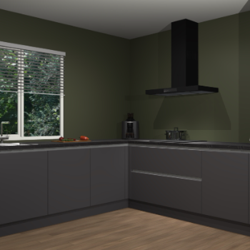 Onyxgrijze greeploze keuken Letland 32060